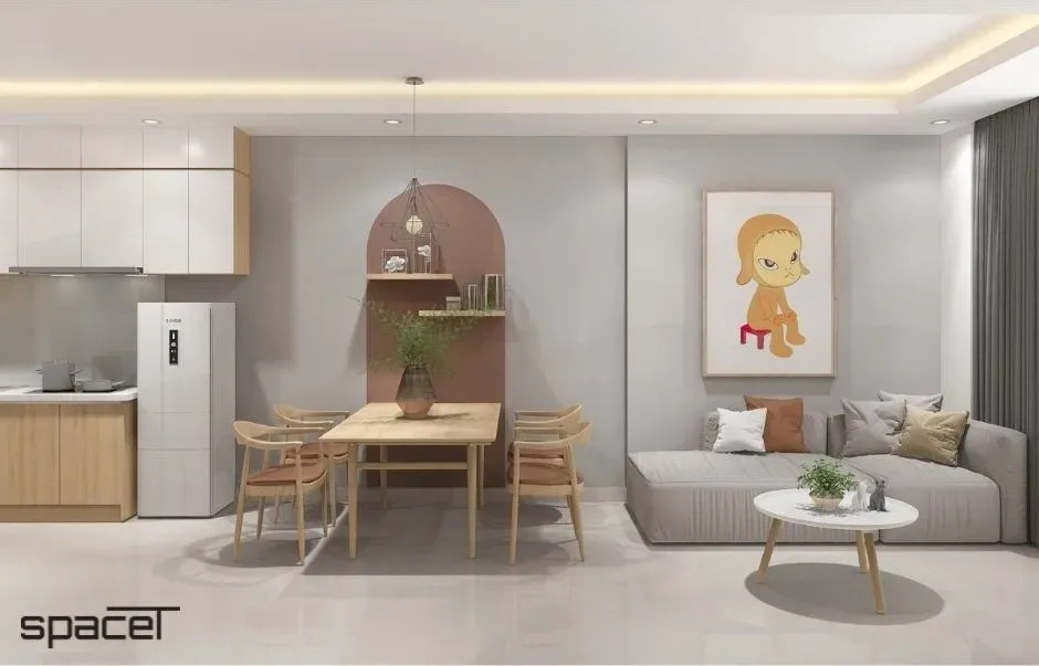 Phòng khách, Phòng ăn - Căn hộ Citisoho Quận 2 - Phong cách Scandinavian | Space T