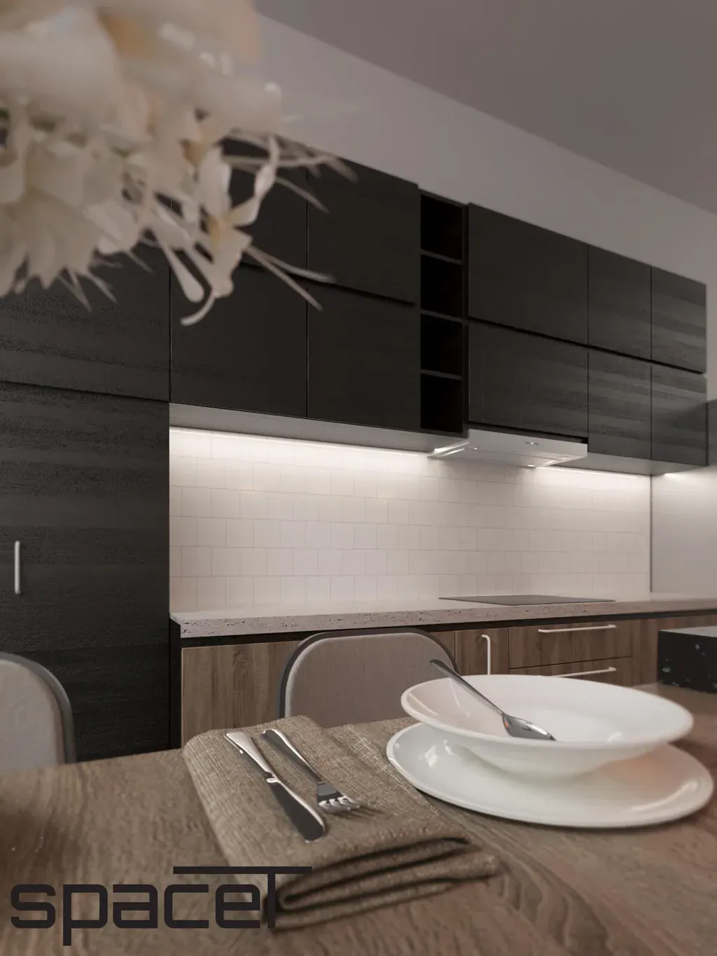 Phòng bếp, Phòng ăn - Nhà phố Đồng Nai 3PN - Phong cách Modern | Space T