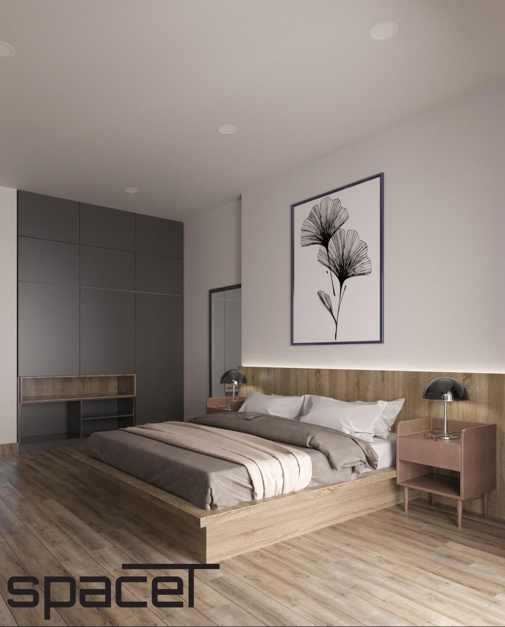 Phòng ngủ - Nhà phố Đồng Nai 3PN - Phong cách Modern  | Space T