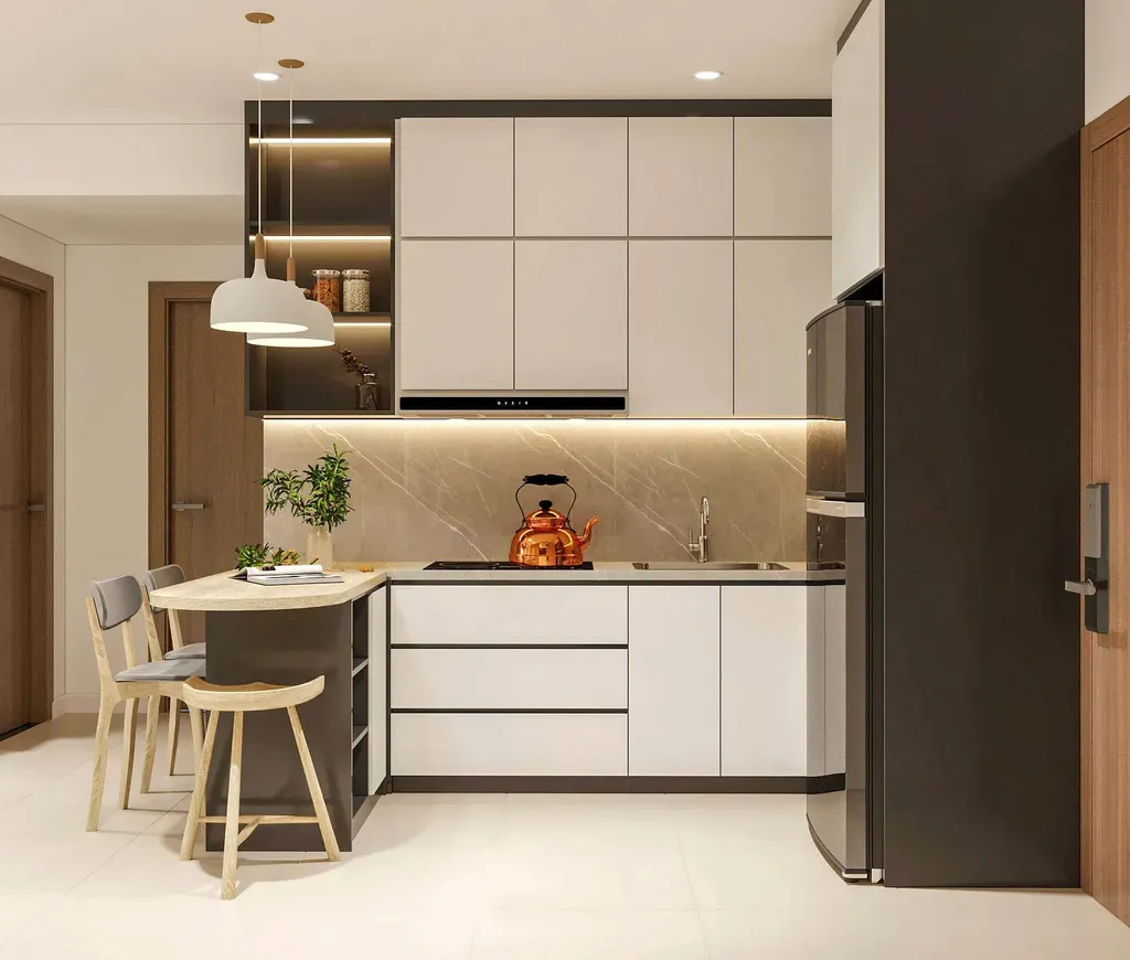 Phòng bếp, Phòng ăn - Căn hộ Citi Esto Quận 2 - Phong cách Modern | Space T