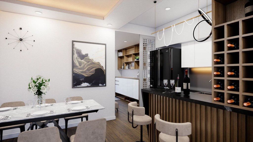 Phòng bếp - Căn hộ Mizuki Park 5 - Phong cách Modern  | Space T