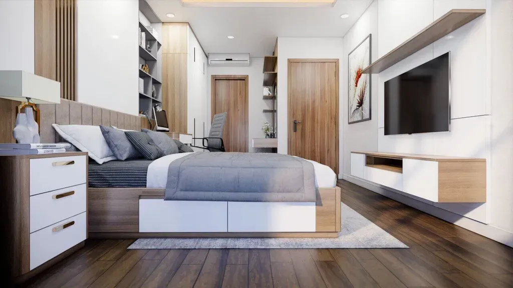 Phòng ngủ - Căn hộ Mizuki Park 5 - Phong cách Modern | Space T