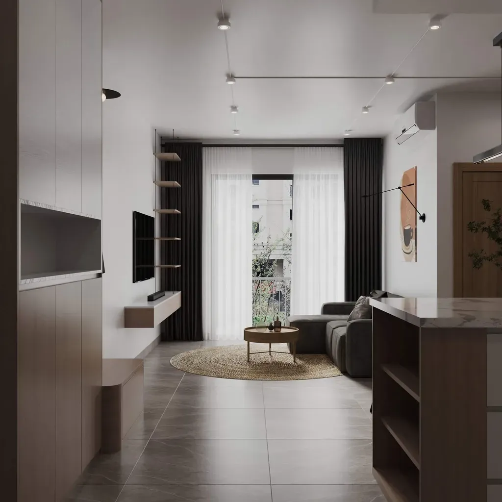 Phòng khách - Căn hộ Midtown (The Peak) - Phong cách Modern | Space T