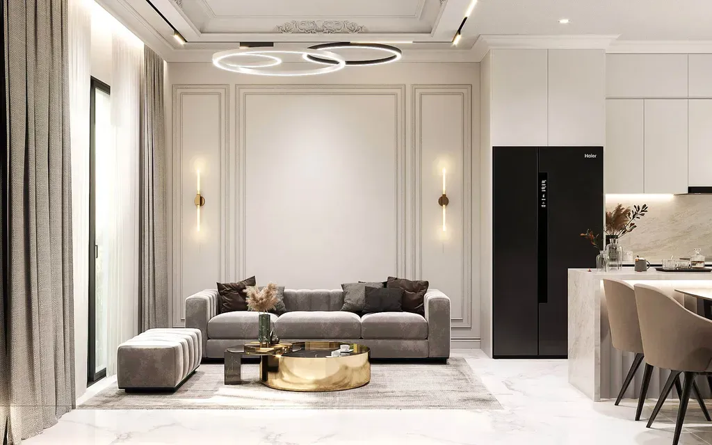 Phòng khách - Shophouse The Manhattan (Nhà mẫu) - Phong cách Modern Classic | Space T