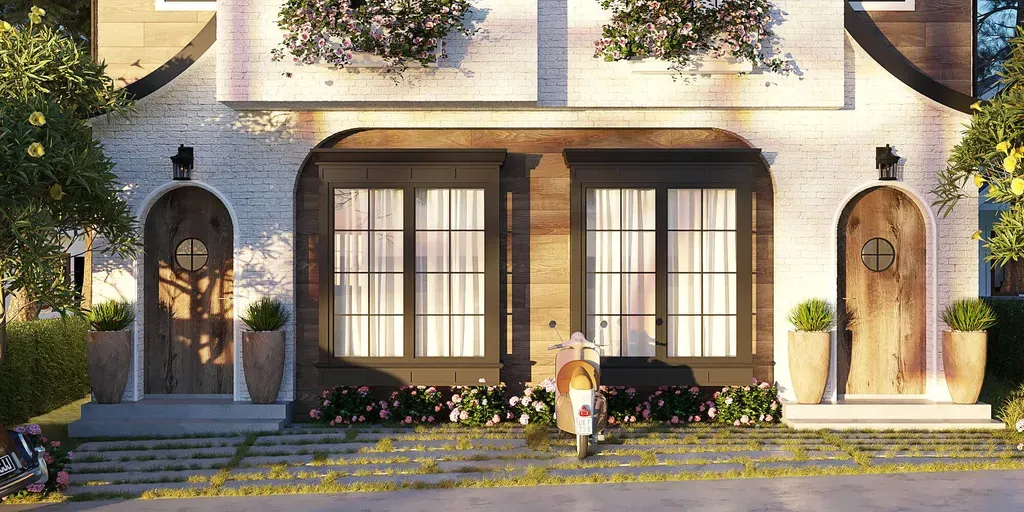 Mặt tiền - Nhà phố song lập tại Đà Lạt - Phong cách Tropical + Farmhouse | Space T