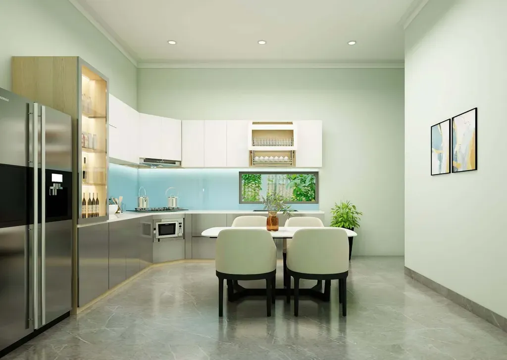 Phòng bếp, Phòng ăn - Nhà phố 220m2 tại Tây Ninh - Phong cách Modern | Space T