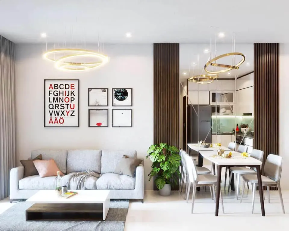 Phòng khách, Phòng ăn - Căn hộ Safira Khang Điền - Phong cách Modern | Space T