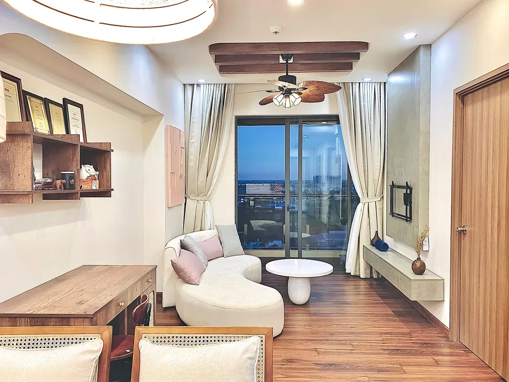Phòng khách - Căn hộ Akari City Bình Tân - Phong cách Wabi Sabi | Space T