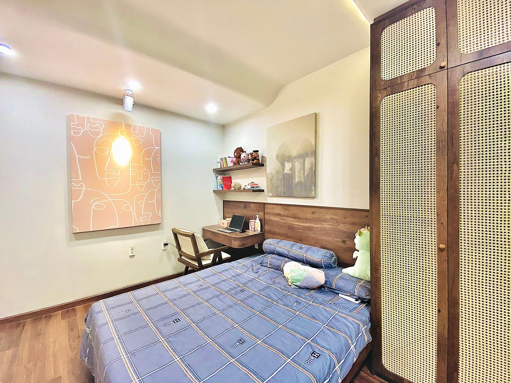 Phòng ngủ, Phòng làm việc - Căn hộ Akari City Bình Tân - Phong cách Wabi Sabi  | Space T