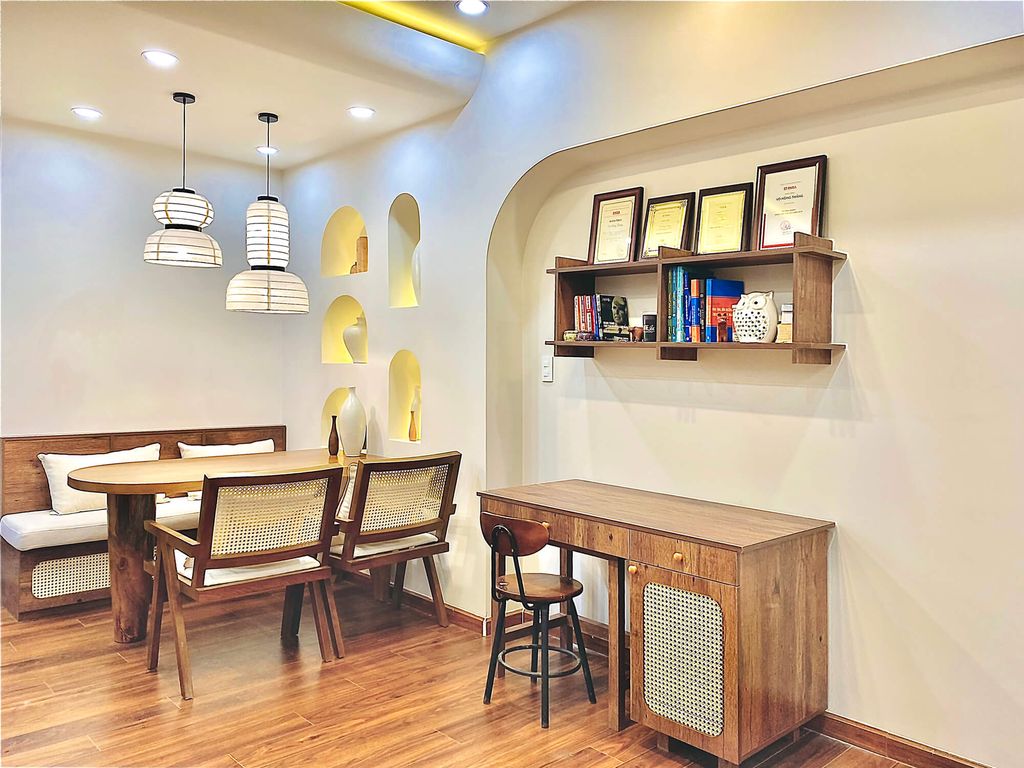 Phòng ăn, Phòng làm việc - Căn hộ Akari City Bình Tân - Phong cách Wabi Sabi  | Space T