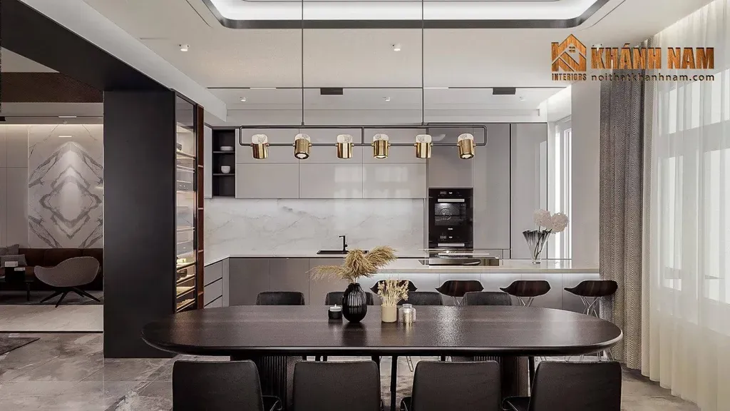 Phòng bếp, Phòng ăn - Nhà phố 80m2 tại Thủ Đức - Phong cách Modern | Space T
