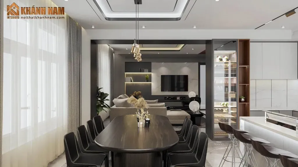 Phòng khách, Phòng ăn - Nhà phố 80m2 tại Thủ Đức - Phong cách Modern | Space T