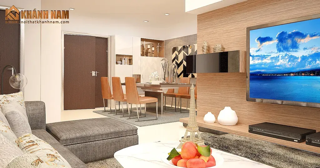 Phòng khách, Phòng ăn - Căn hộ chung cư Novaland - Phong cách Modern | Space T