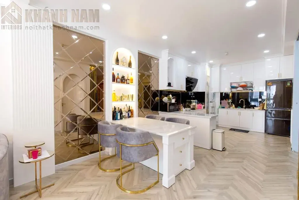 Phòng bếp, Phòng ăn - Căn hộ Saigon South Nhà Bè - Phong cách Neo Classic | Space T