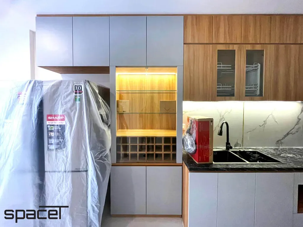 Phòng bếp - Căn hộ The Origami (Vinhomes) - Phong cách Modern | Space T