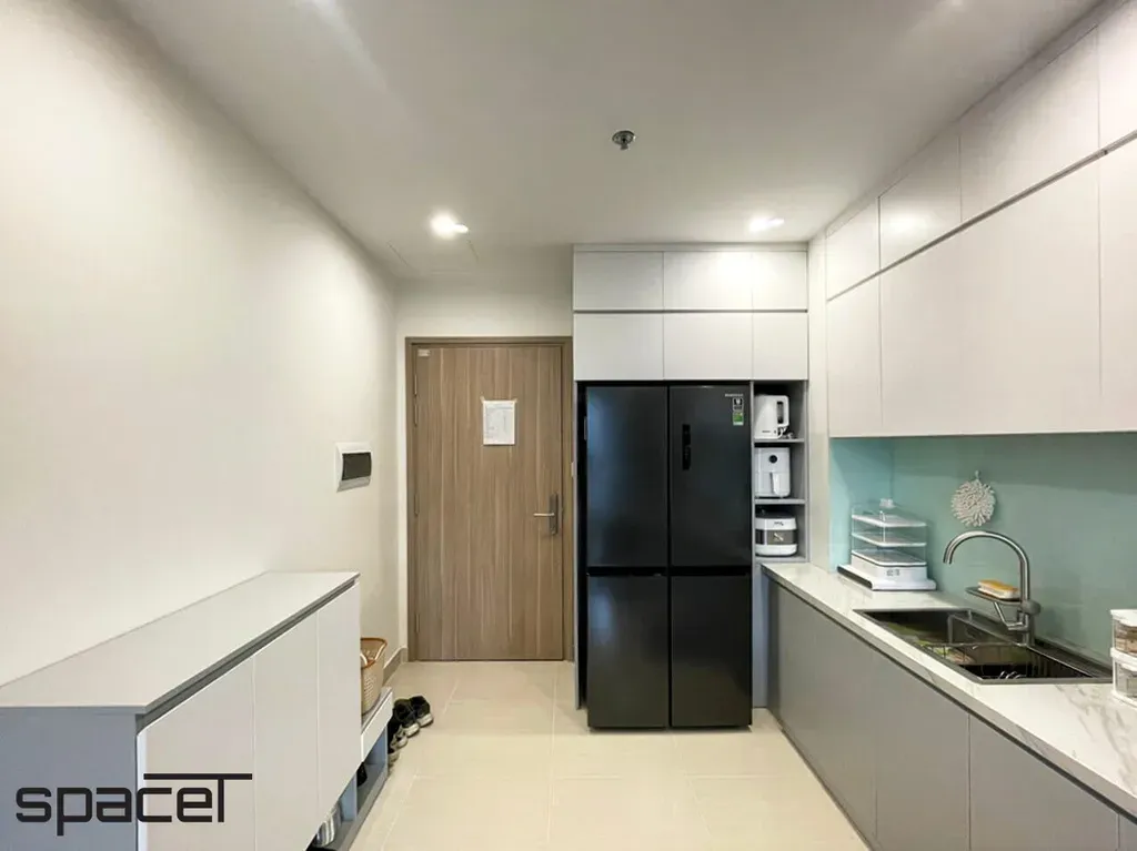 Phòng bếp, Lối vào - Căn hộ The Origami (Vinhomes Grand Park) - Phong cách Modern | Space T