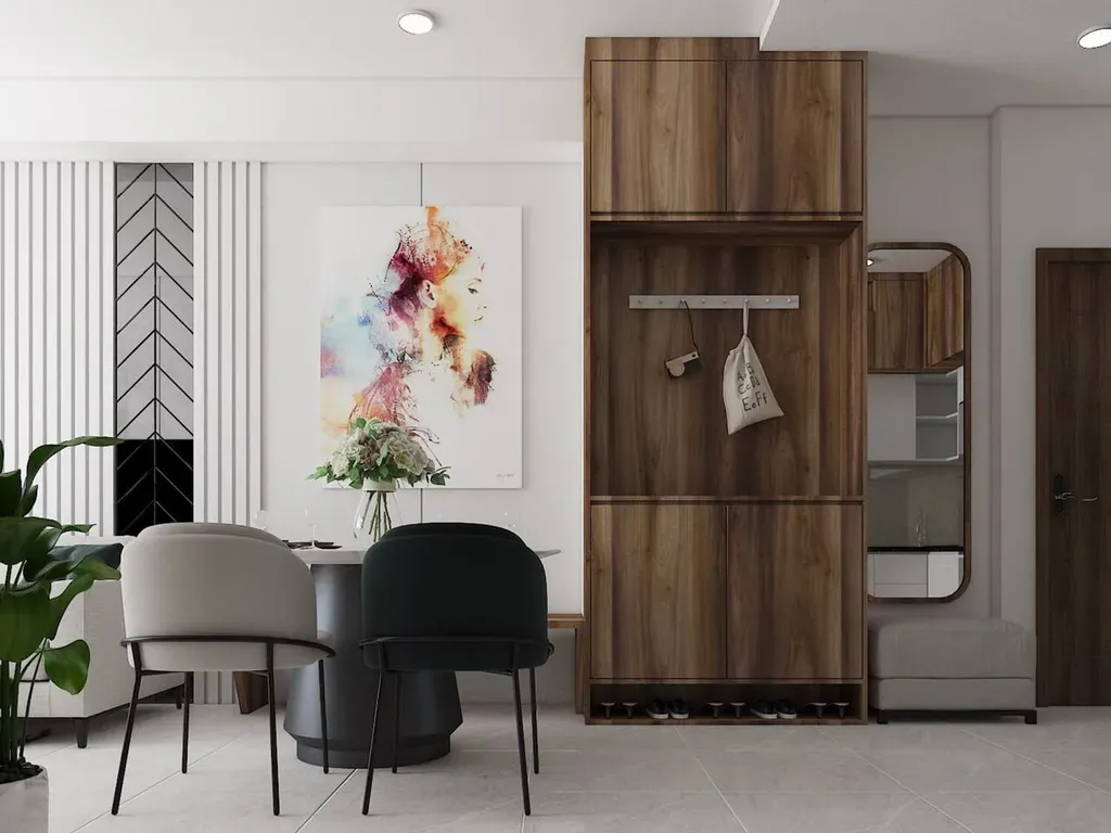 Phòng ăn, Lối vào - Căn hộ Ricca Quận 9 - Phong cách Modern | Space T