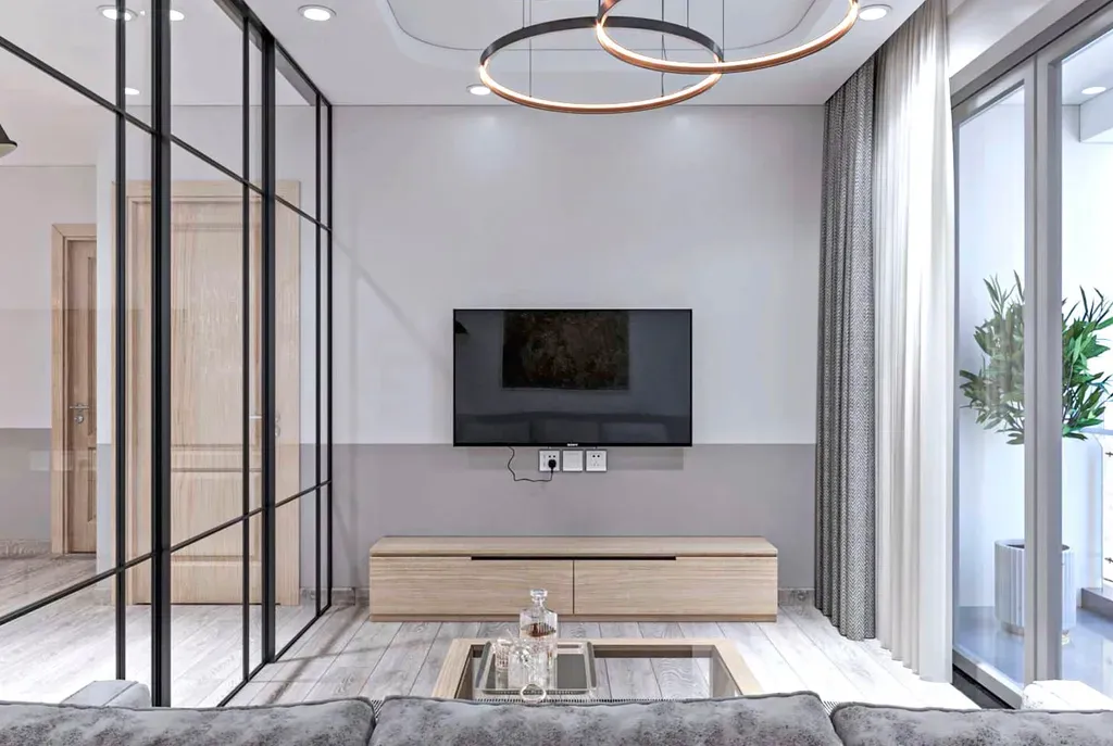 Phòng khách - Căn hộ 1PN Midtown Quận 7 - Phong cách Modern | Space T