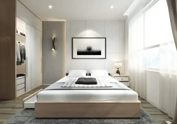 Phòng ngủ - Căn hộ 58m2 Vinhomes Grand Park - Phong cách Modern | Space T