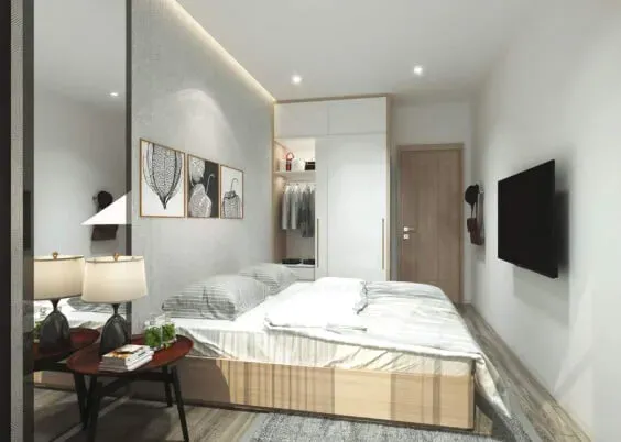 Phòng ngủ - Căn hộ 58m2 Vinhomes Grand Park - Phong cách Modern | Space T