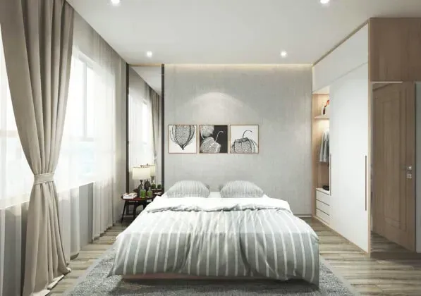 Phòng ngủ - Căn hộ 58m2 Vinhomes Grand Park - Phong cách Modern | Space T