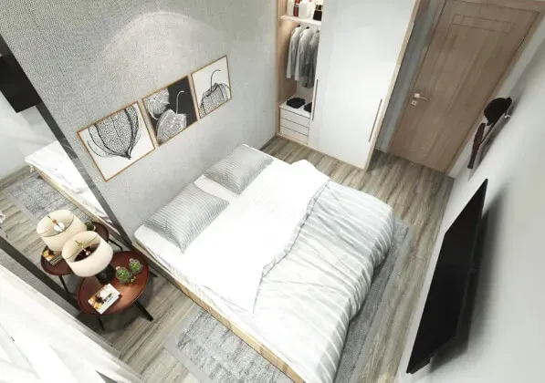 Phòng ngủ - Căn hộ 58m2 Vinhomes Grand Park - Phong cách Modern | Space T