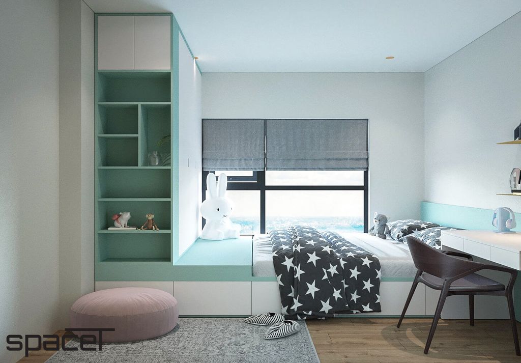 Phòng ngủ, Phòng cho bé - Căn hộ Vinhomes Origami Q.9 - Phong cách Modern  | Space T