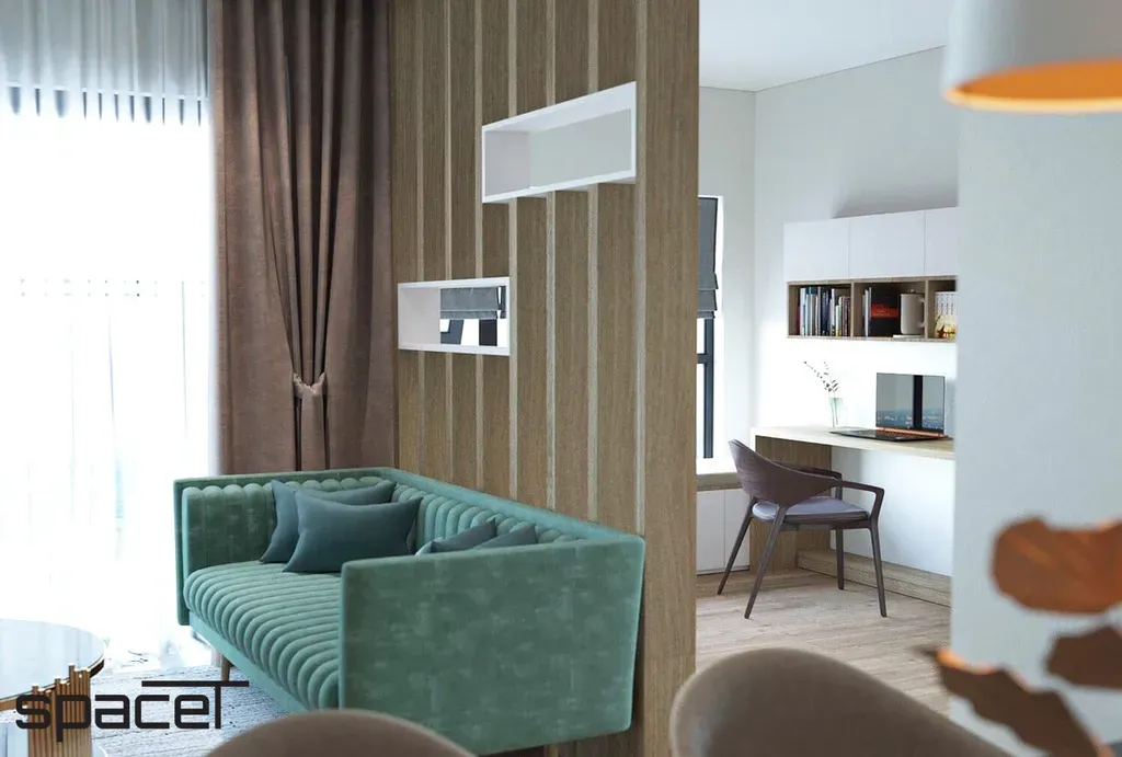 Phòng khách, Phòng làm việc - Căn hộ Vinhomes Origami Q.9 - Phong cách Modern | Space T