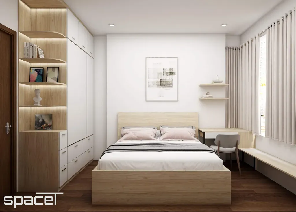 Phòng ngủ - Căn hộ Akari City - Phong cách Japandi | Space T