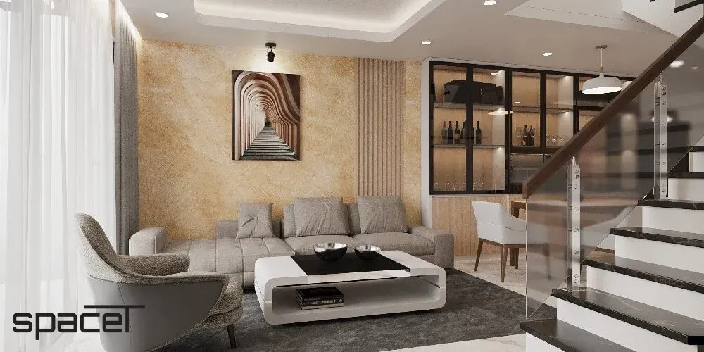 Phòng khách - Nhà phố Quận Gò Vấp - Phong cách Modern | Space T