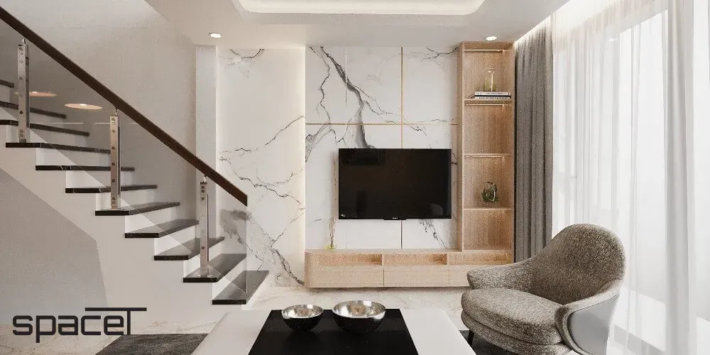 Phòng khách - Nhà phố Quận Gò Vấp - Phong cách Modern | Space T