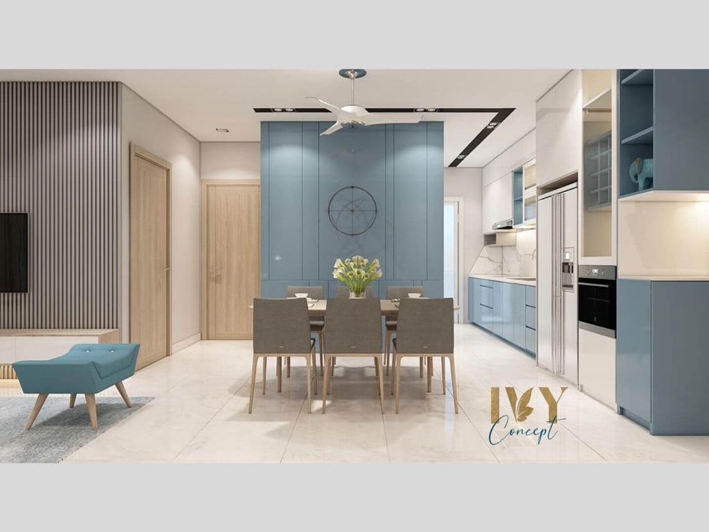 Phòng bếp, Phòng ăn - Căn Hộ Emerald Celadon City - Phong cách Modern  | Space T
