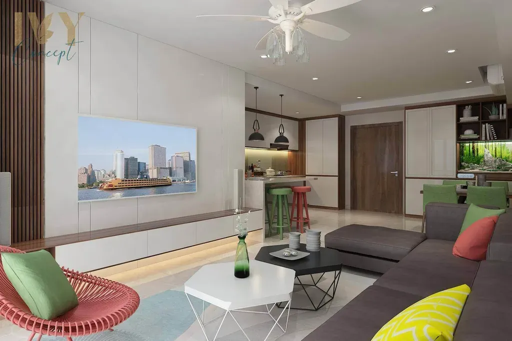 Phòng khách - Căn Hộ Emerald Celadon City Q.Tân Phú - Phong cách Modern | Space T