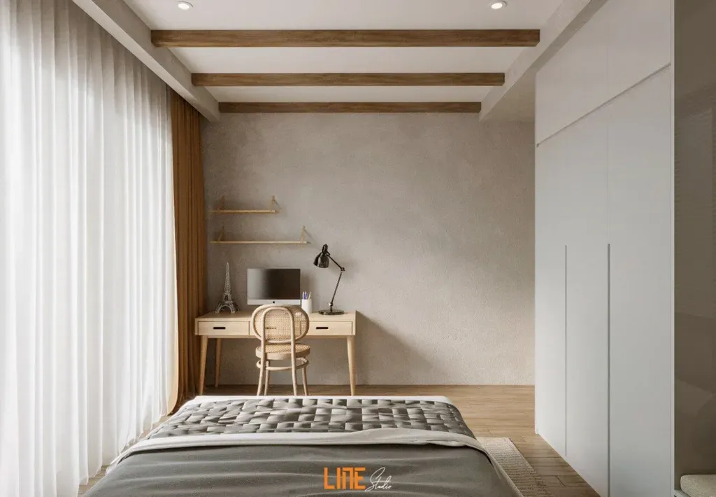Phòng ngủ - Nhà phố Quận 9 - Phong cách Wabi Sabi + Country | Space T