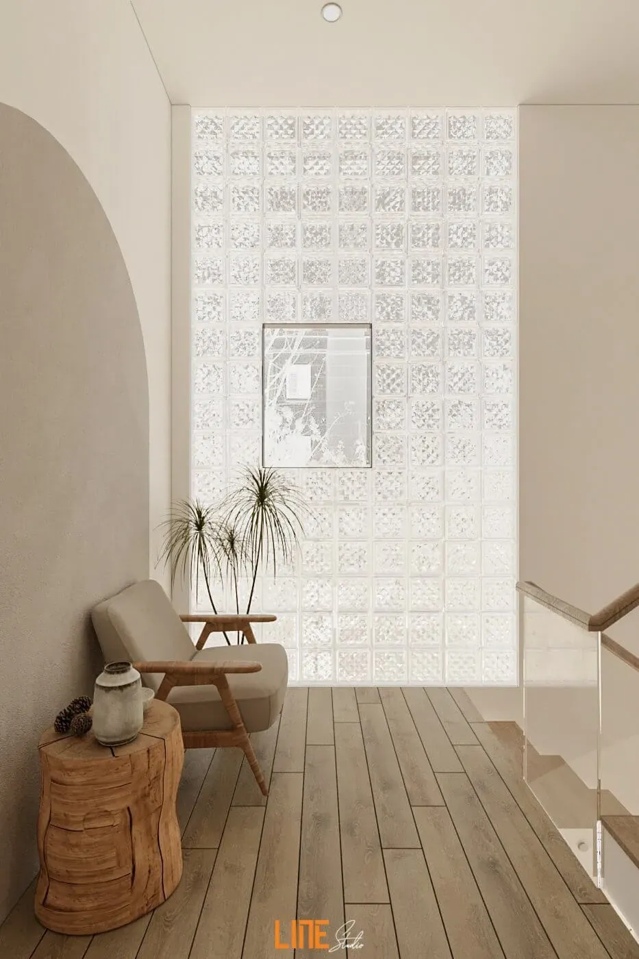 Cầu thang, Góc thư giãn - Nhà phố Quận 9 - Phong cách Wabi Sabi + Country | Space T
