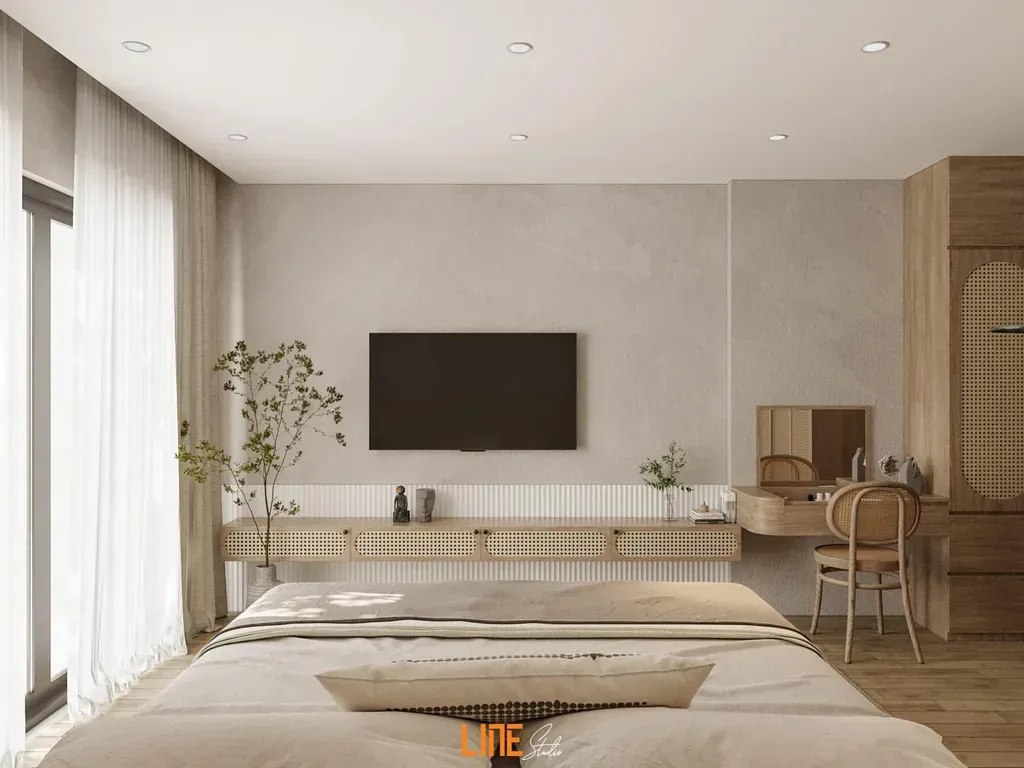Phòng ngủ - Nhà phố Quận 9 - Phong cách Wabi Sabi + Country | Space T