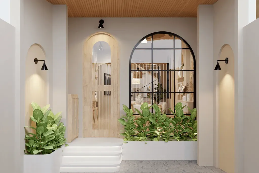 Lối vào - Nhà phố Nguyễn Kiệm Gò Vấp - Phong cách Wabi Sabi | Space T