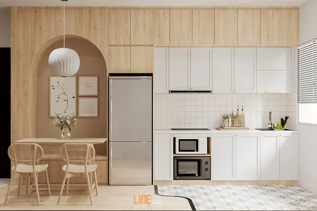 Phòng bếp, Phòng ăn - Căn hộ CityLand Park Hills Gò Vấp - Phong cách Scandinavian | Space T