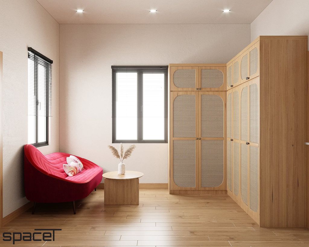 Phòng thay đồ - Phòng ngủ Nhà phố Bình Thạnh - Phong cách Wabi Sabi  | Space T