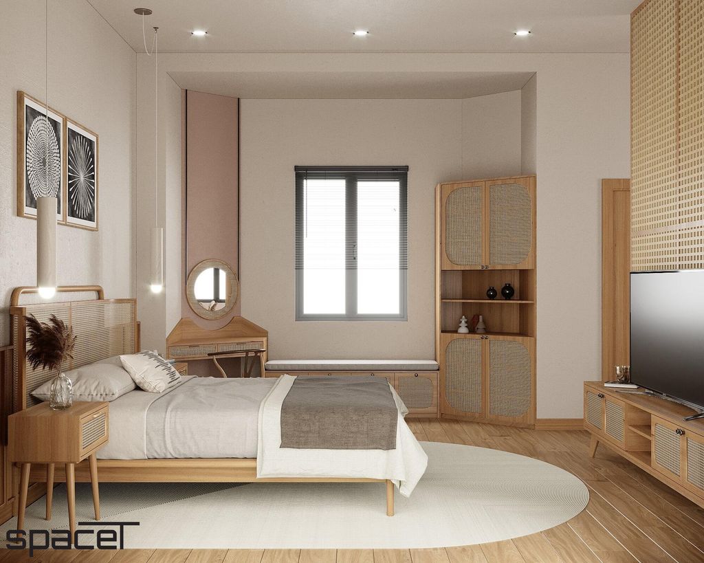 Phòng ngủ - Phòng ngủ Nhà phố Bình Thạnh - Phong cách Wabi Sabi  | Space T