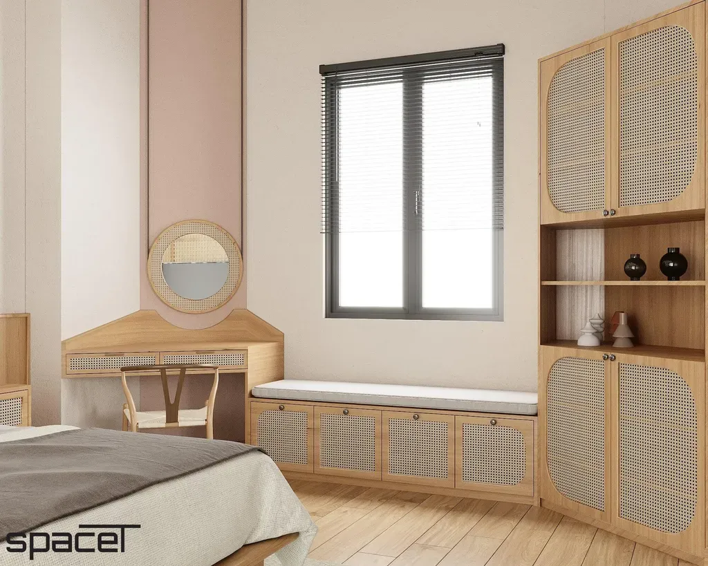 Phòng ngủ - Phòng ngủ Nhà phố Bình Thạnh - Phong cách Wabi Sabi | Space T