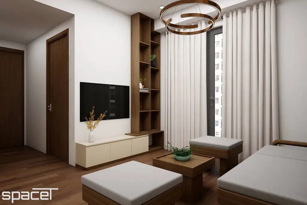 Phòng khách - Căn hộ Akari City Bình Tân - Phong cách Japandi | Space T