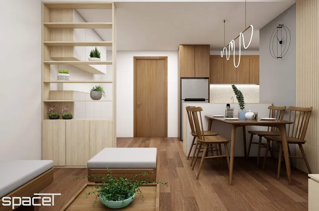 Phòng khách, Phòng ăn - Căn hộ Akari City Bình Tân - Phong cách Japandi | Space T