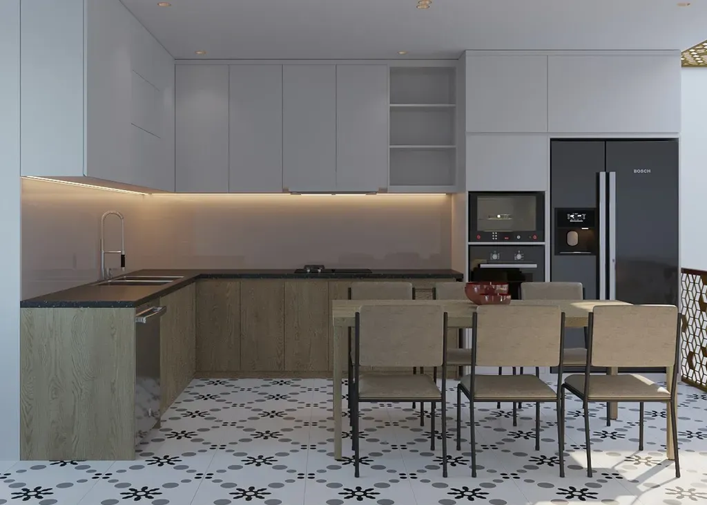 Phòng bếp, Phòng ăn - Nhà phố Quận 10 - Phong cách Modern | Space T