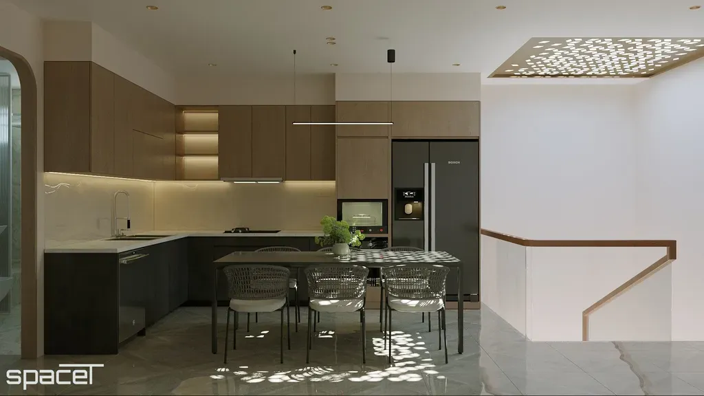 Phòng bếp, Phòng ăn - Nhà phố tại Quận 10 - Phong cách Modern | Space T