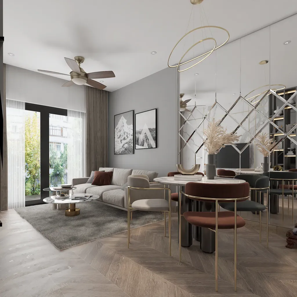 Phòng khách, Phòng ăn - Căn hộ Sunrise City View - Phong cách Modern | Space T