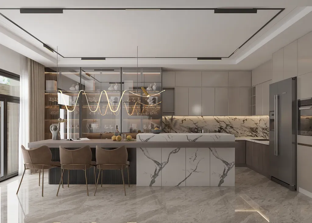 Phòng bếp, Phòng ăn - Nhà phố tại Bà Rịa Vũng Tàu - Phong cách Modern | Space T