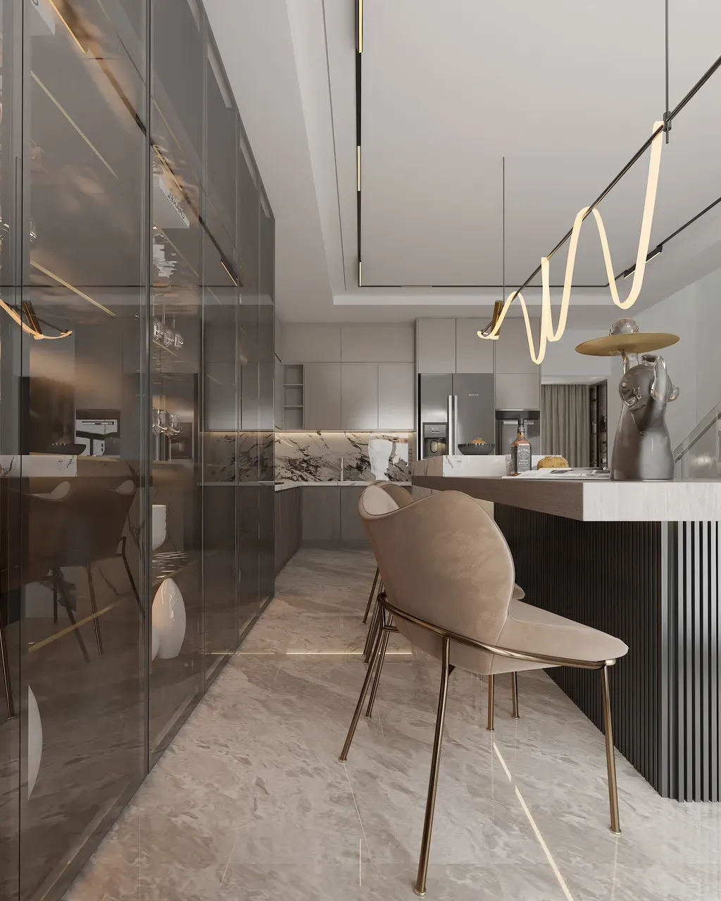 Phòng bếp, Phòng ăn - Nhà phố tại Bà Rịa Vũng Tàu - Phong cách Modern | Space T