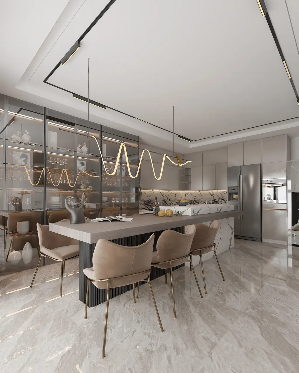 Phòng bếp, Phòng ăn - Nhà phố tại Bà Rịa Vũng Tàu - Phong cách Modern | Space T