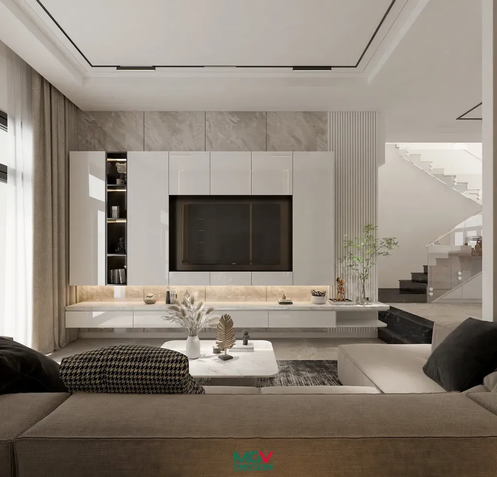 Phòng khách - Nhà phố tại Bà Rịa - Vũng Tàu - Phong cách Modern | Space T